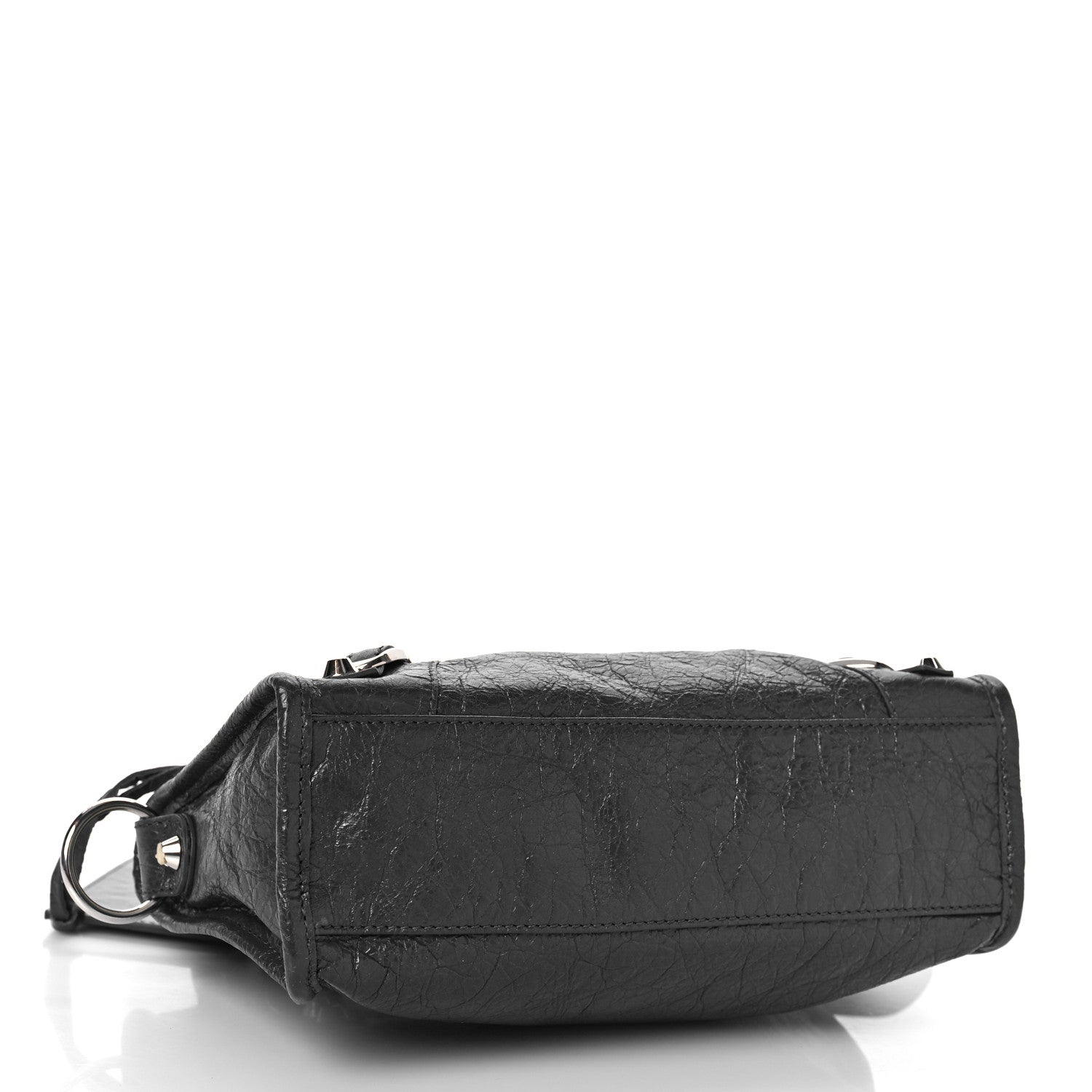 Balenciaga Agneau Classic Silver Hardware Mini City Logo Strap Gris Fossile White 4 of 9