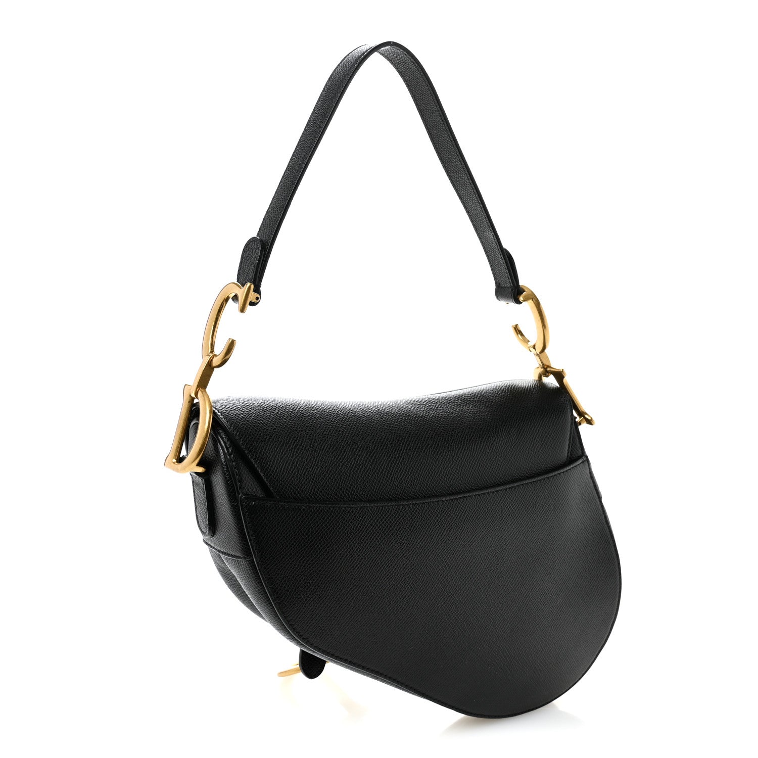 Christian Dior Grained Calfskin Saddle Bag Black 3 of 11