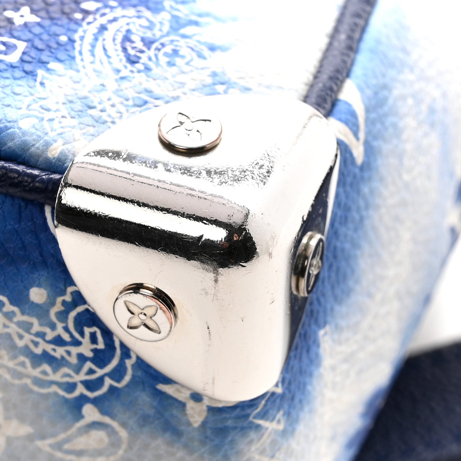 Louis Vuitton Cowhide Monogram Bandana Mini Soft Trunk Blue 12 of 12
