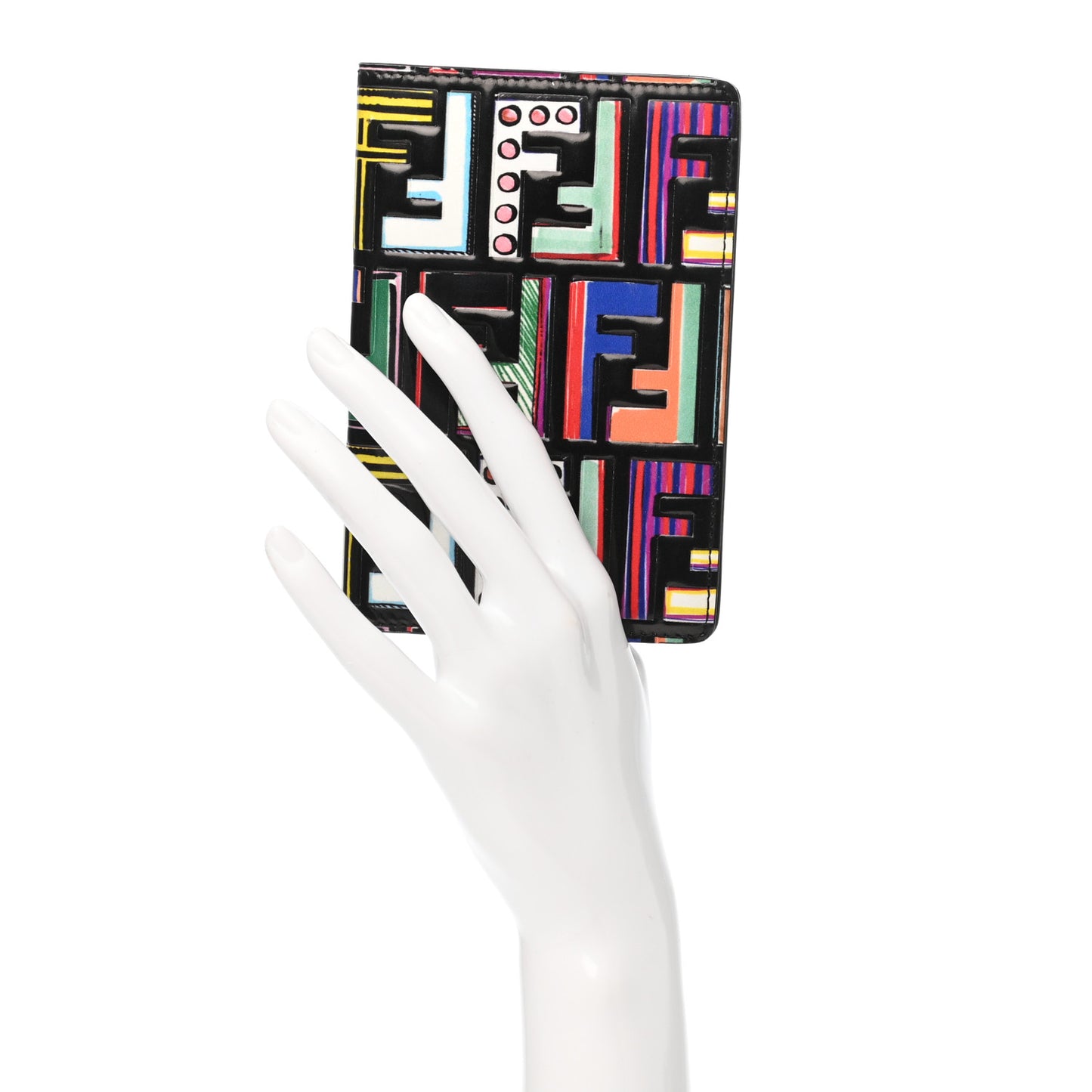 Vitello Liberty Fun Fair Embossed Passport Cover Black Multicolor