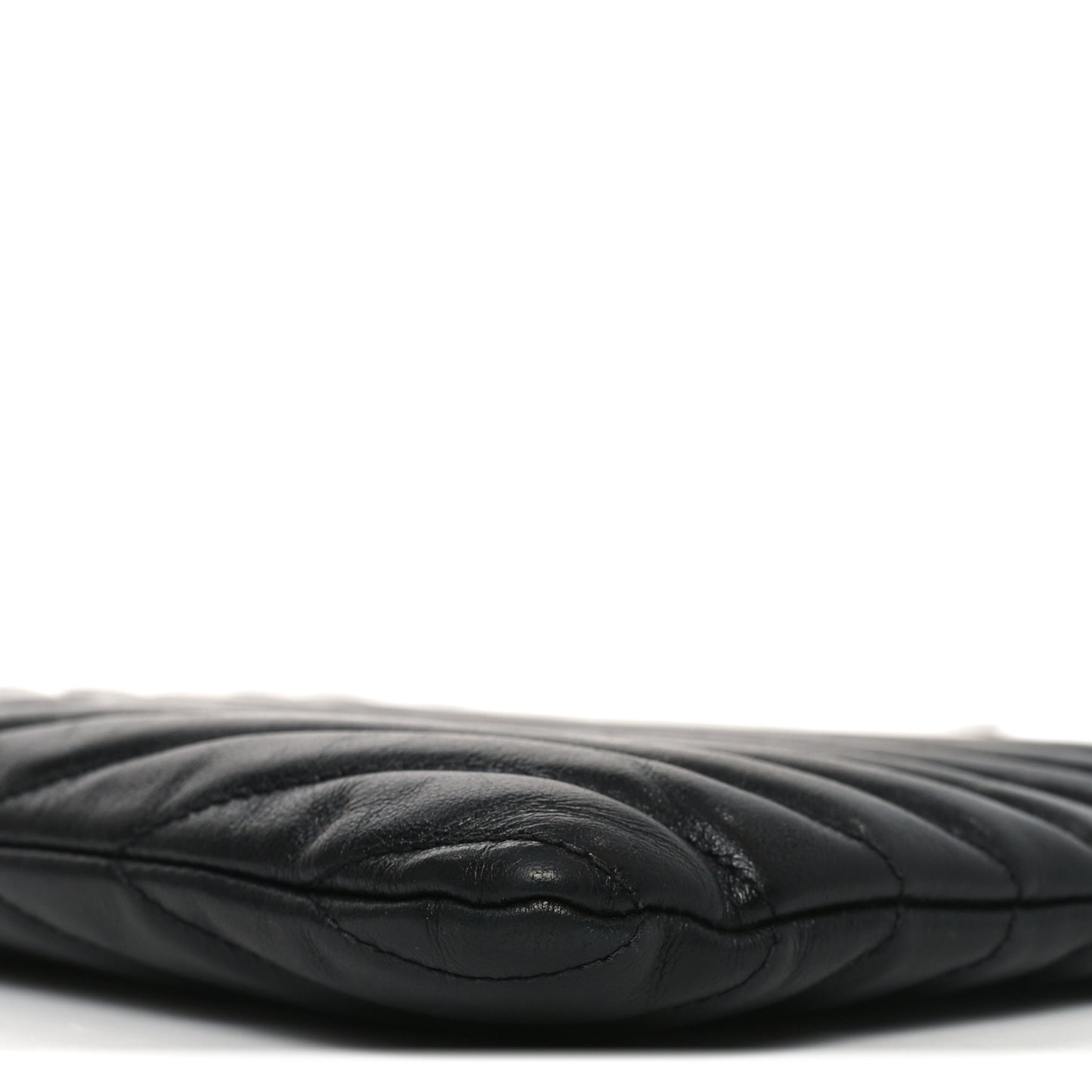 Lambskin Matelasse Chevron Monogram A5 Wristlet Black