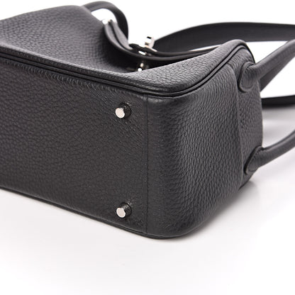 Hermes Taurillon Clemence Mini Lindy 20 Black 8 of 10