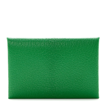 Hermes Chevre Mysore Calvi Card Case Vert Vertigo 1 of 7
