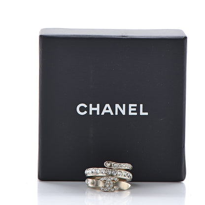 Chanel Crystal CC Ring 5.75 Gold 8 of 8
