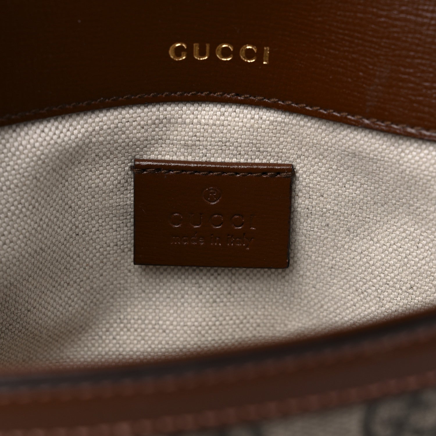 Gucci GG Supreme Monogram Web Mini Horsebit 1955 Shoulder Bag Beige Brown Sugar 7 of 11
