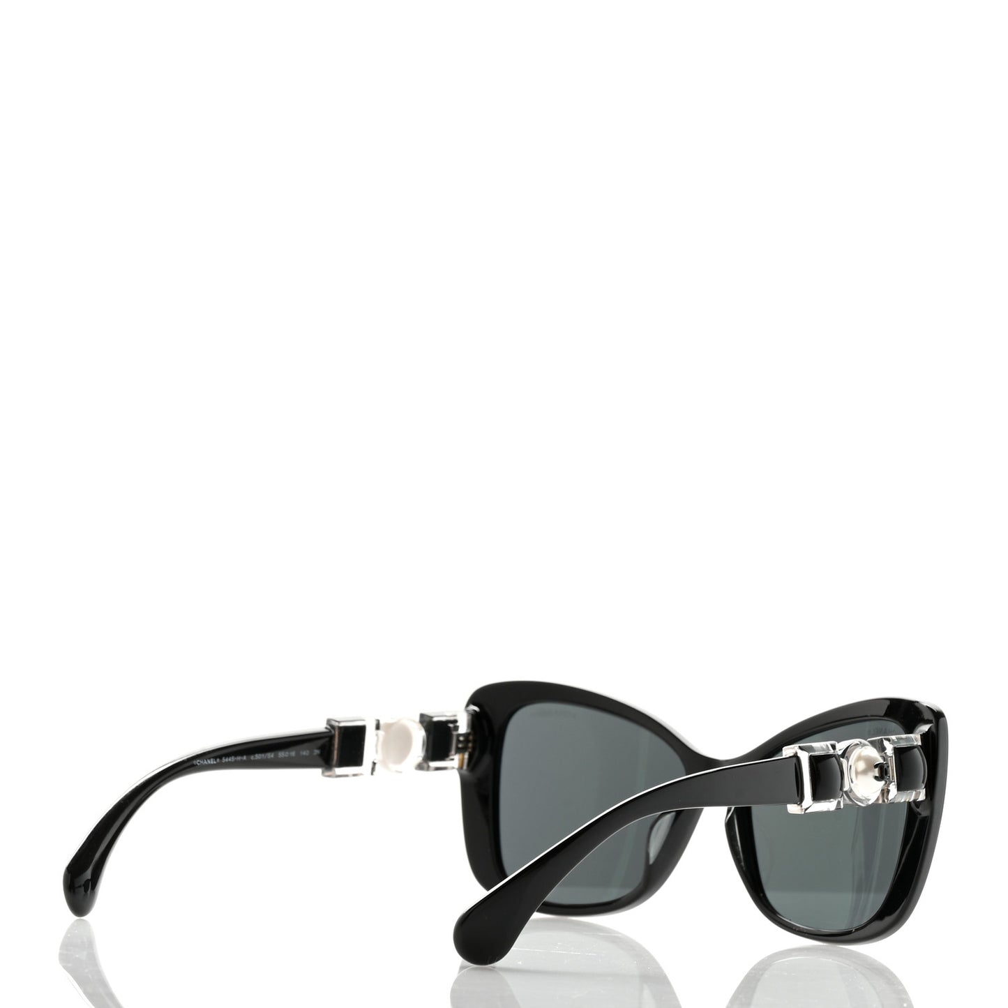 Acetate Pearl Butterfly Sunglasses 5445-H Black