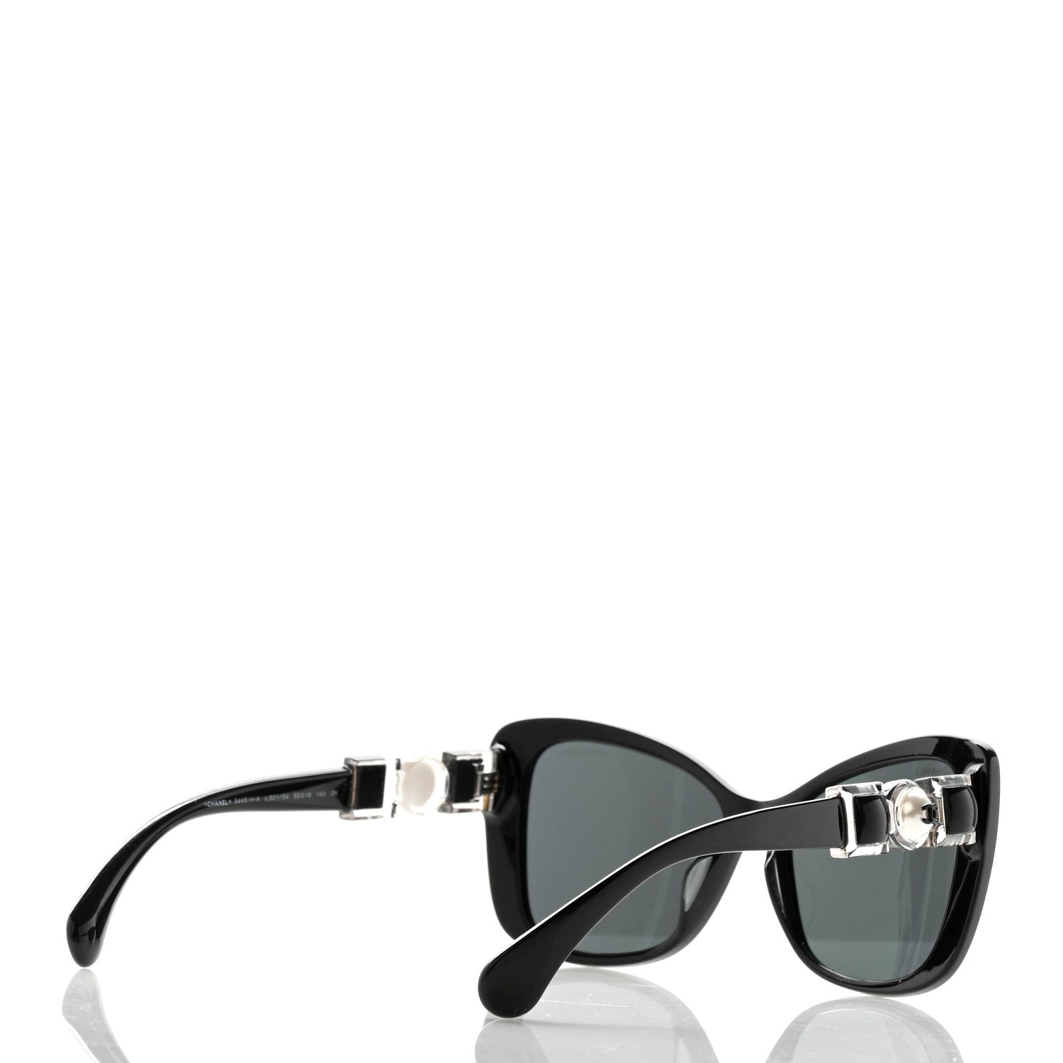 Chanel Acetate Pearl Butterfly Sunglasses 5445-H Black 3 of 8