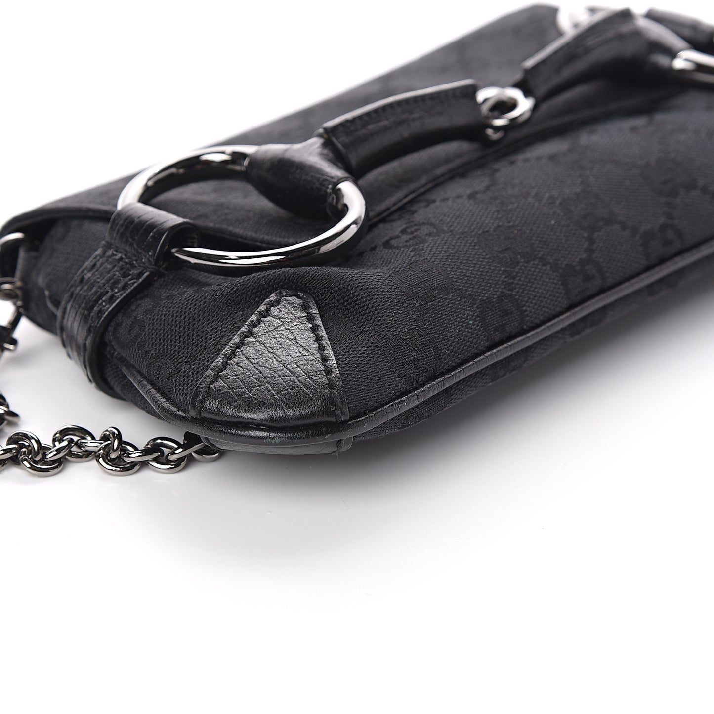 Monogram Horsebit Chain Clutch Black