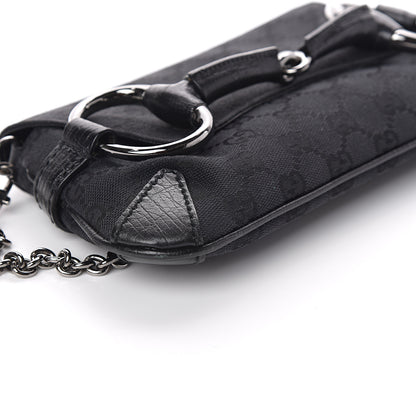 Gucci Monogram Horsebit Chain Clutch Black 7 of 8