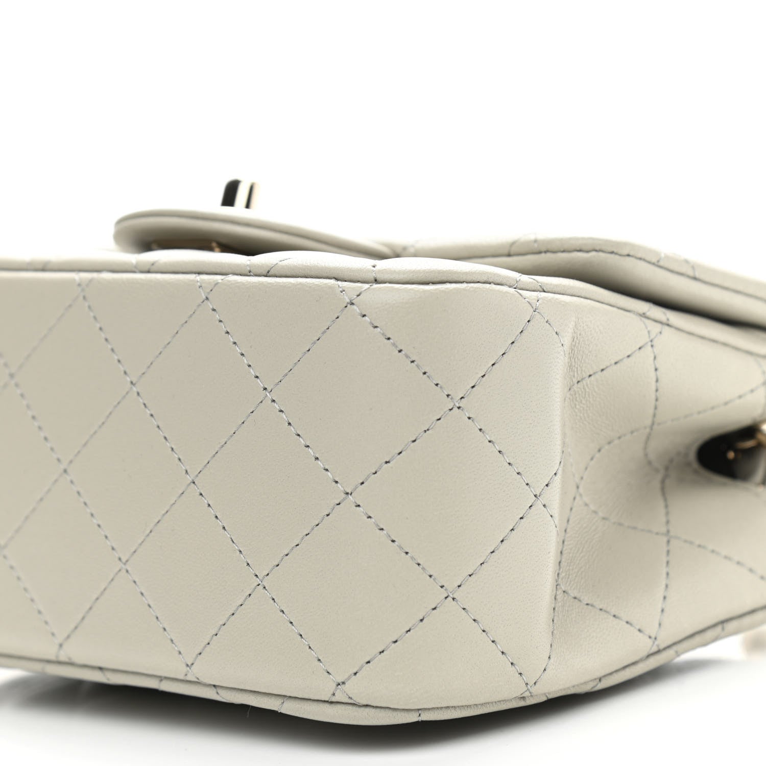 Chanel Lambskin Quilted Mini Square Flap Grey 10 of 11