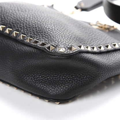 Valentino Garavani Pebbled Calfskin Small Rockstud Flip-Lock Messenger Bag Black 7 of 8