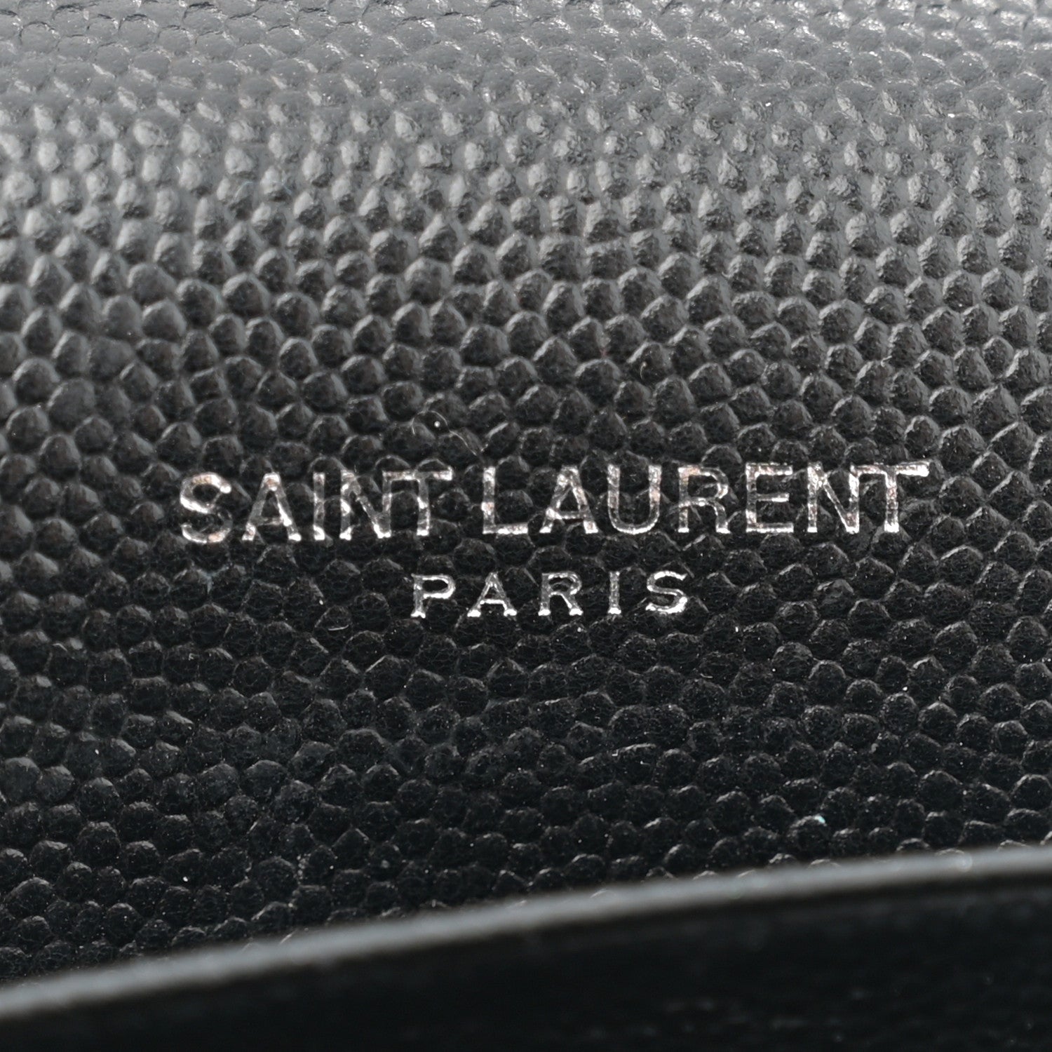 Saint Laurent Grain De Poudre Matelasse Chevron Monogram Monochrome Chain Wallet Black 7 of 15