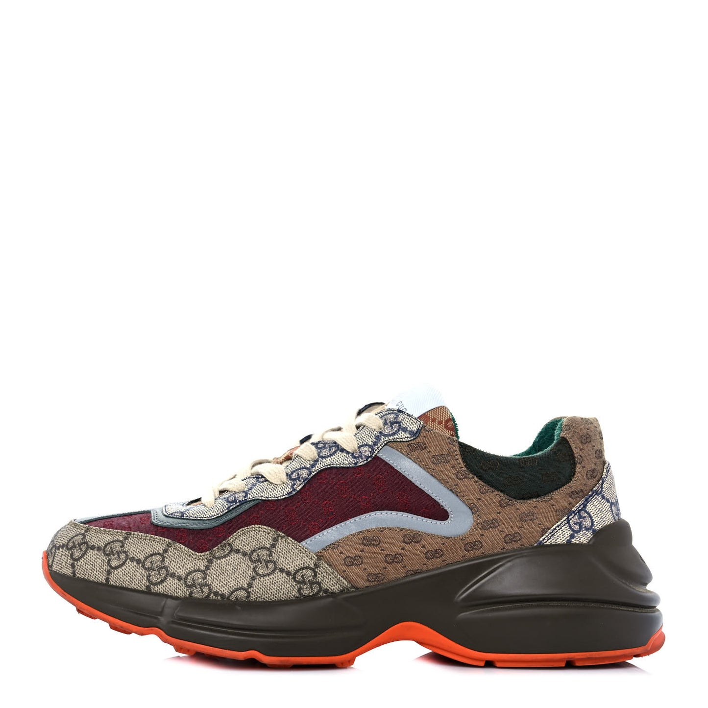 GG Supreme Monogram Mix Monogram Mens Rhyton Sneakers 8 Bordeaux Beige Ebony