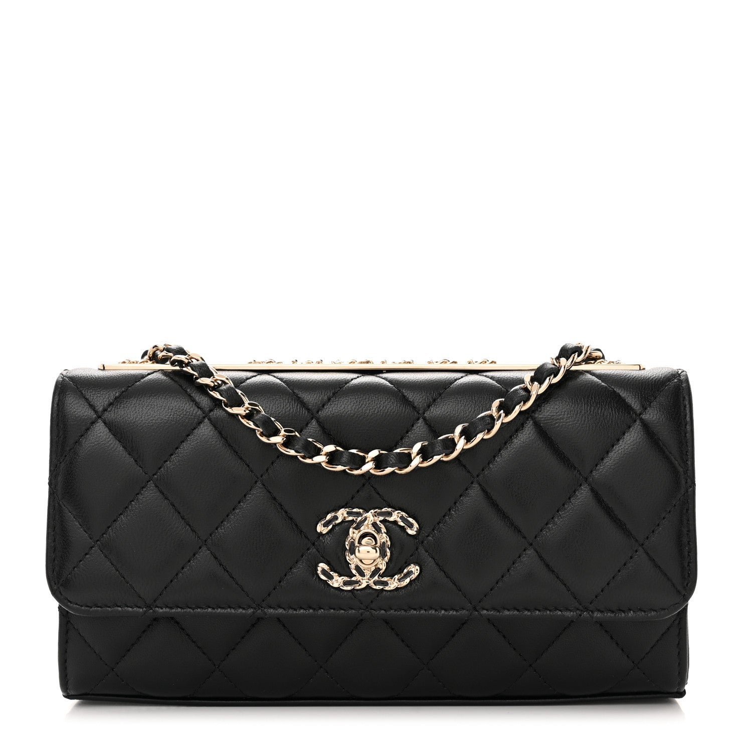Chanel Lambskin Quilted Trendy CC Flap Phone Holder With Chain Black 1 of 13