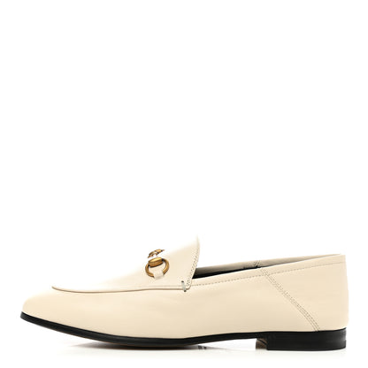 Gucci Lambskin Womens Brixton Horsebit Loafers 37.5 Mystic White 1 of 9