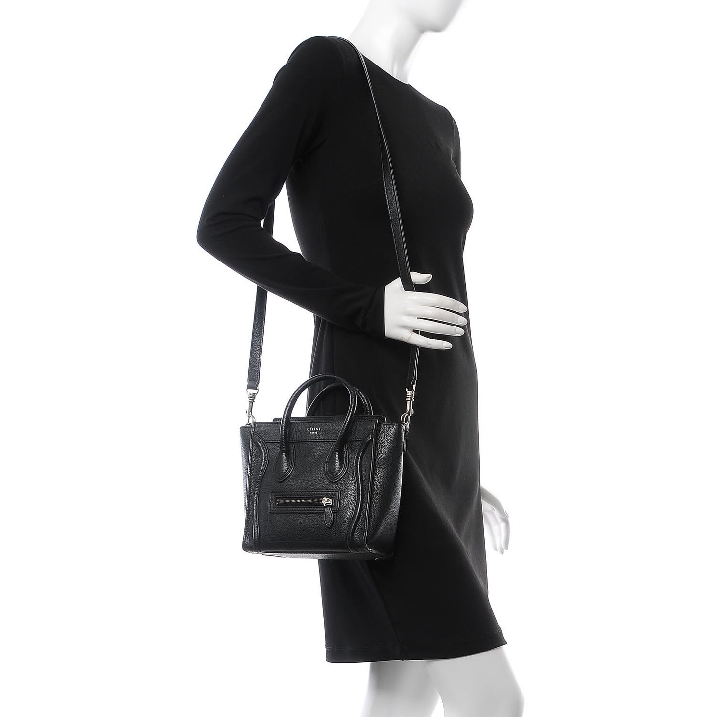 Drummed Calfskin Nano Luggage Black