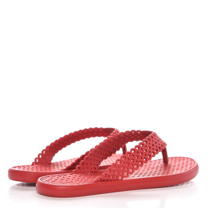 Louis Vuitton Rubber Tatoo Thong Sandals 37 Rouge 5 of 16