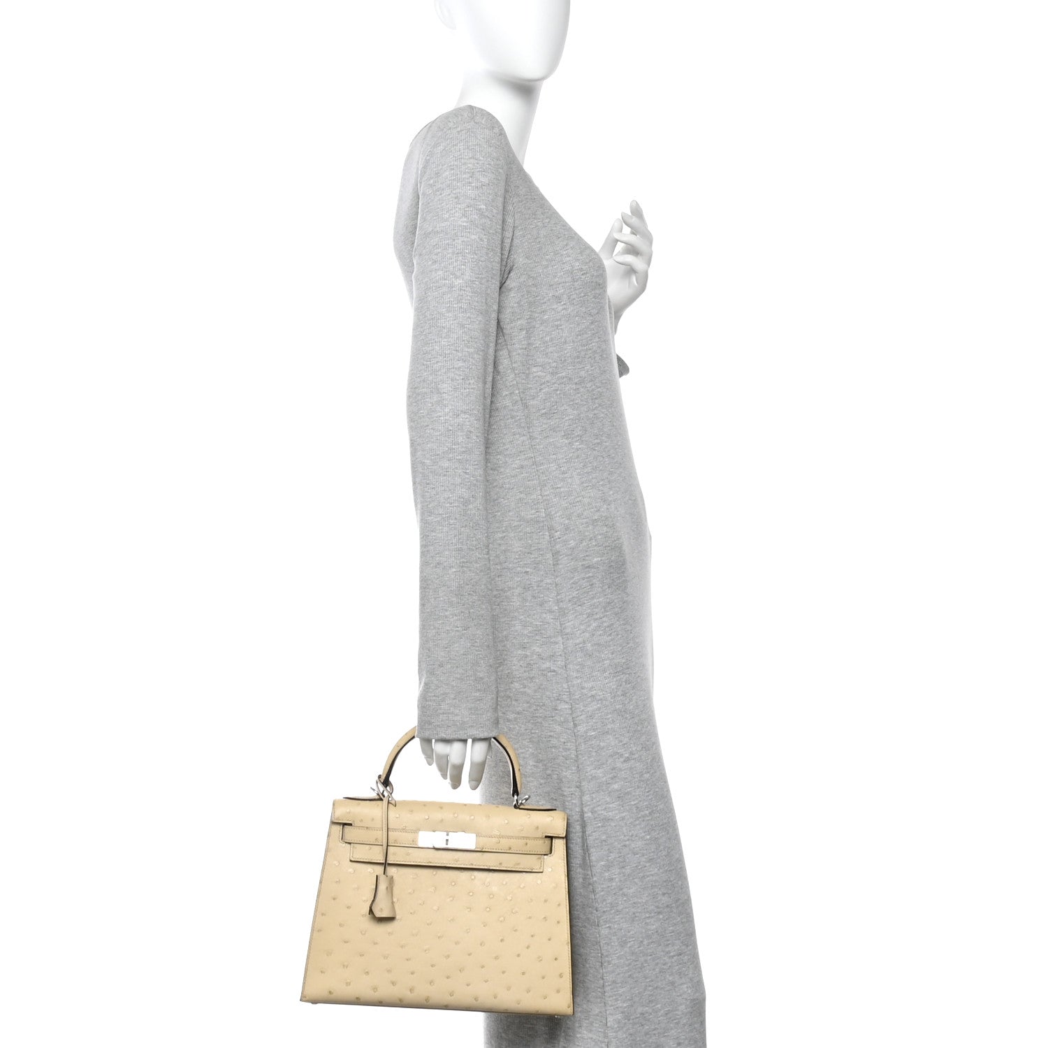 Hermes Ostrich Kelly Sellier 28 Parchemin 2 of 10