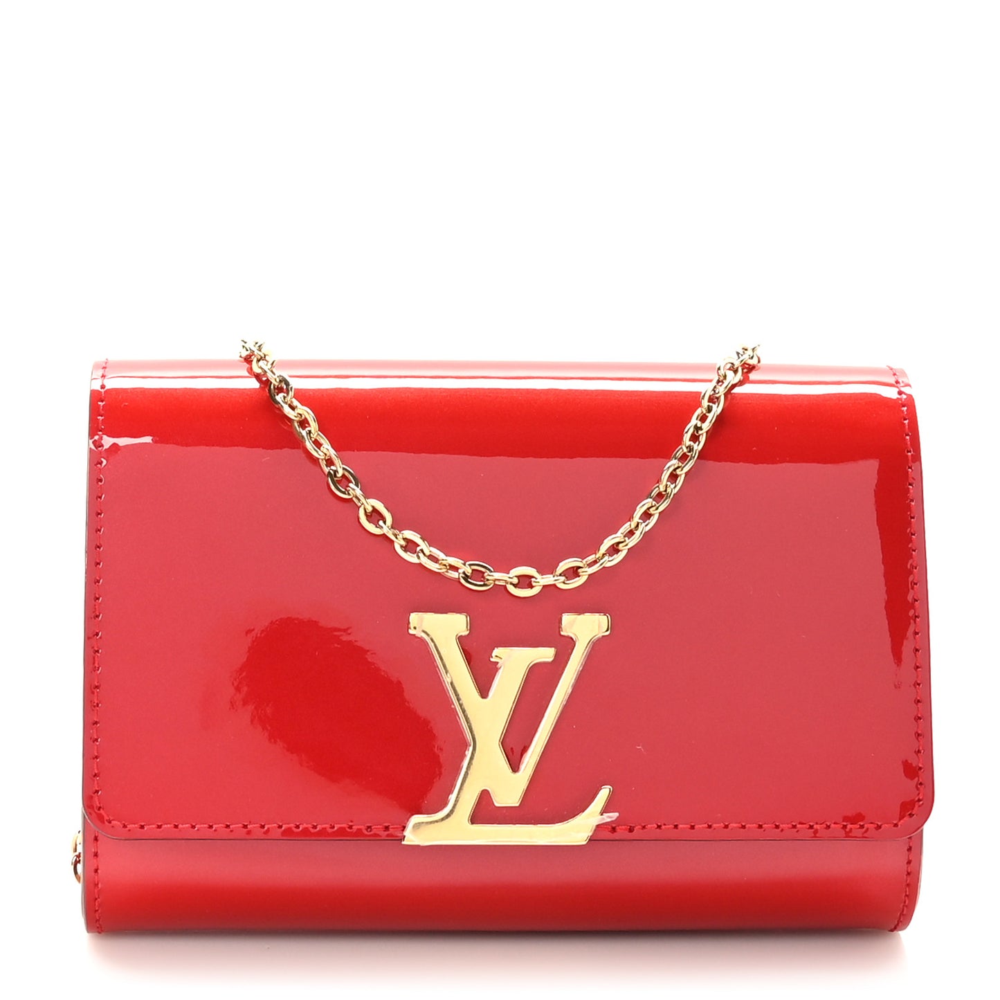 Patent Calfskin Chain Louise PM Rouge
