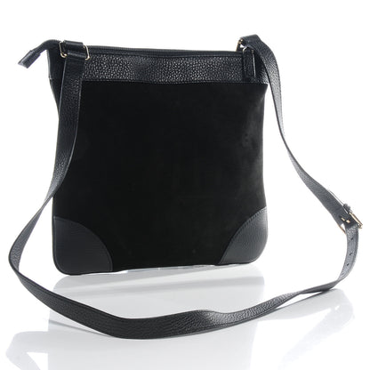 Gucci Guccissima Leather and Suede Crossbody Bag Black 3 of 7