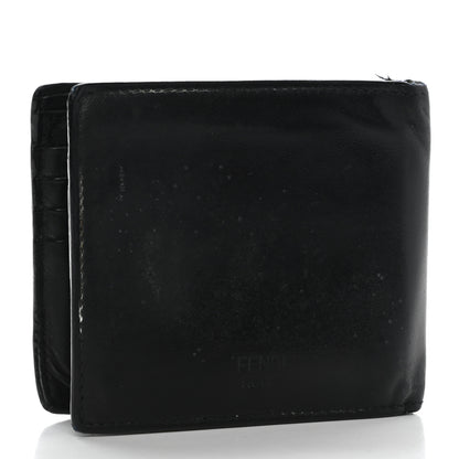 Fendi Vitello Century Metal Monster Eyes Bi-Fold Wallet Black 3 of 17