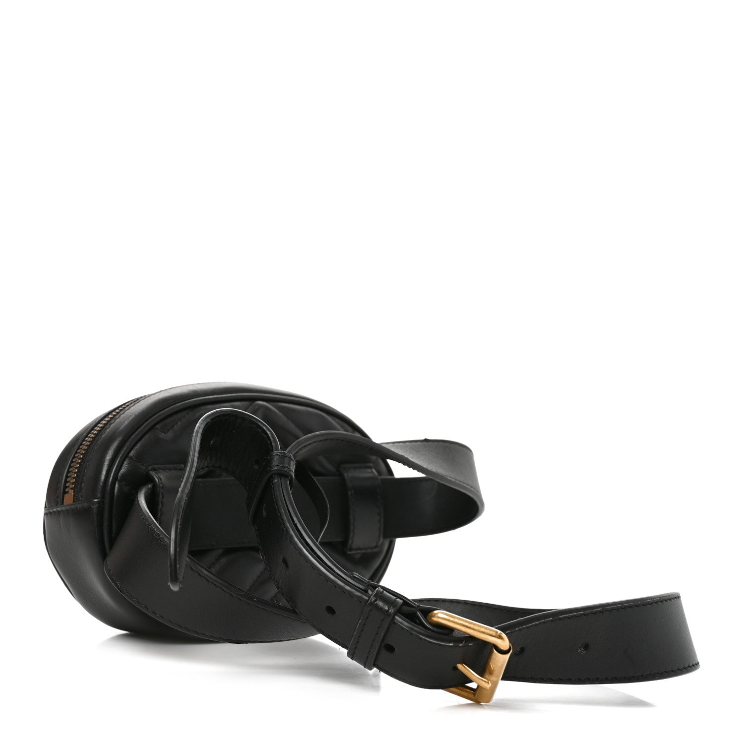 Gucci Calfskin Matelasse GG Marmont Belt Bag 95 38 Black 2 of 9