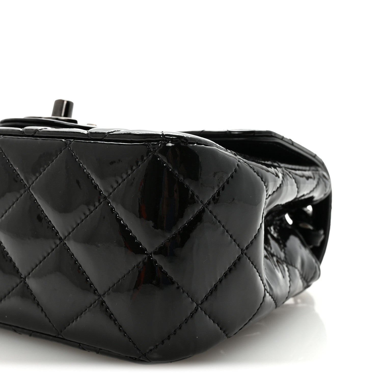 Chanel Patent Calfskin Quilted Mini Square Flap So Black 10 of 11