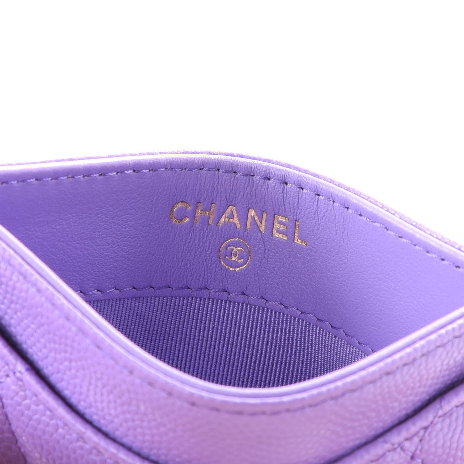 Chanel Caviar Quilted Card Holder Purple 9 of 12