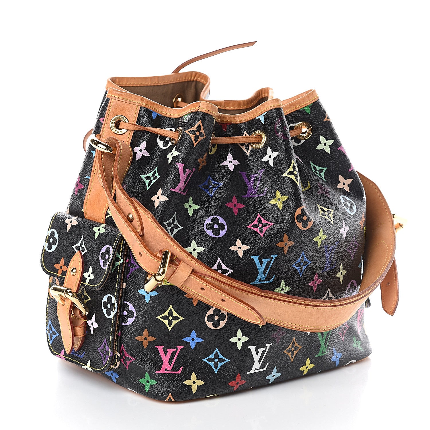 Louis Vuitton Monogram Multicolor Petit Noe Black 2 of 7