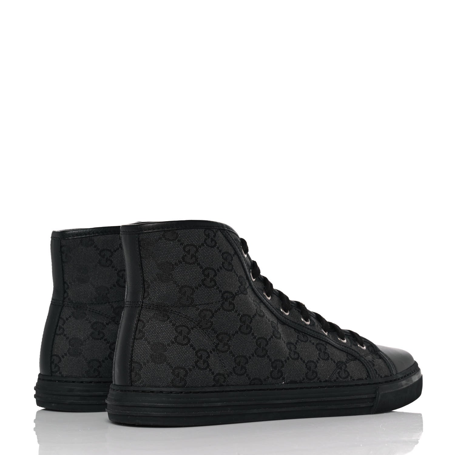 Gucci Monogram Mens High Top Sneakers 10 Black 4 of 9