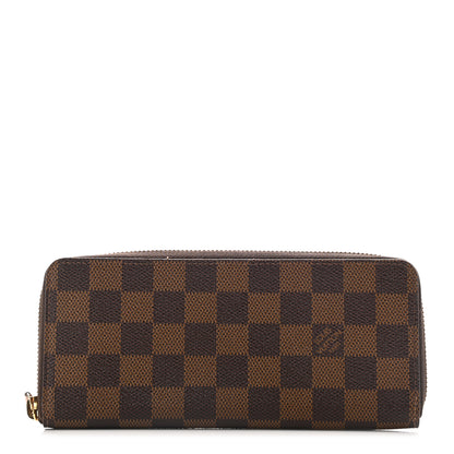 Louis Vuitton Damier Ebene Clemence Wallet Rose Ballerine 1 of 11