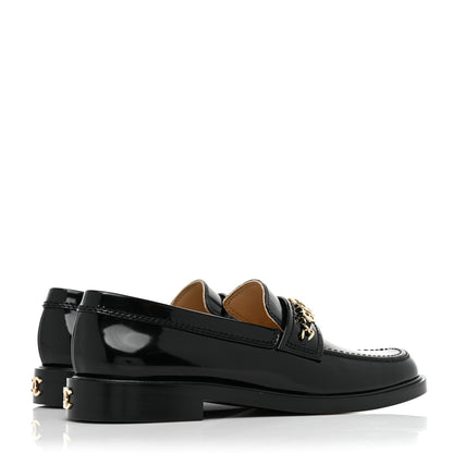 Chanel Shiny Calfskin Logo Loafers 39 Black 5 of 10