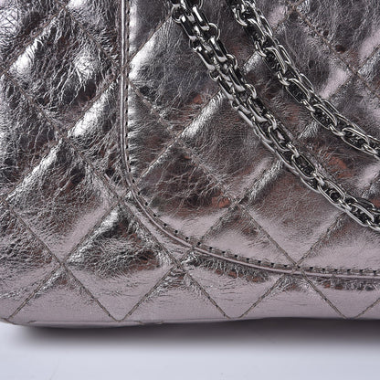 Chanel Metallic Aged Calfskin Quilted 2.55 Reissue 226 Flap Dark Silver 9 of 9