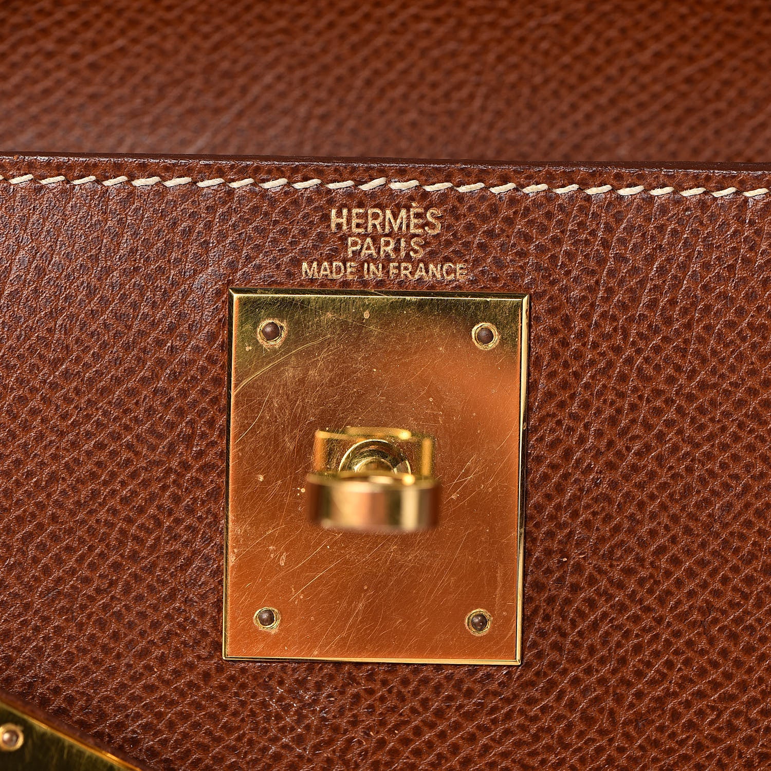 Hermes Veau Grain Lisse Kelly Sellier 28 Noisette 6 of 40