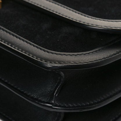 Saint Laurent Suede Smooth Calfskin Monogram Medium Solferino Soft Satchel Black 9 of 12