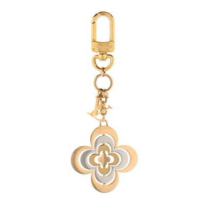 Louis Vuitton Metal Fleur Bag Charm Key Holder Gold 1 of 4