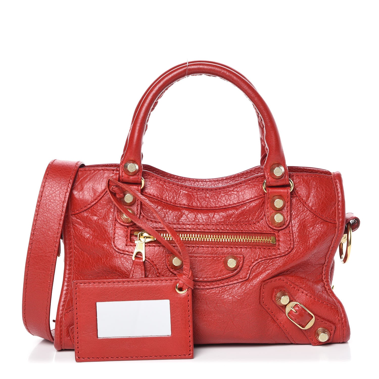Balenciaga Agneau Giant 12 Gold Hardware Mini City Rouge Lipstick 1 of 9