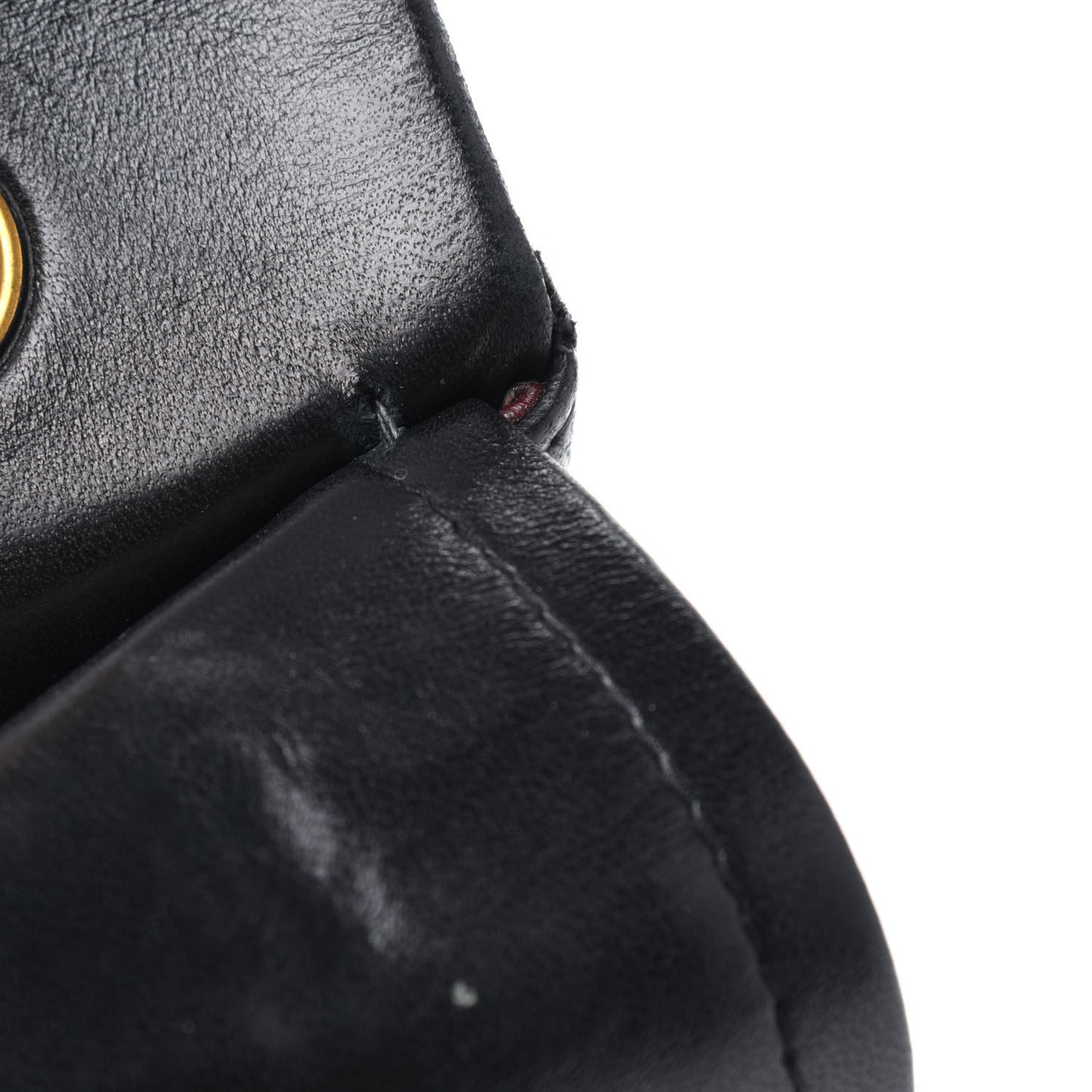 Lambskin Quilted Medium Double Flap Black