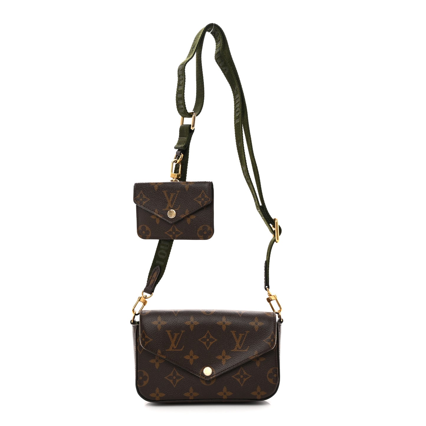 Monogram Felicie Strap & Go Kaki