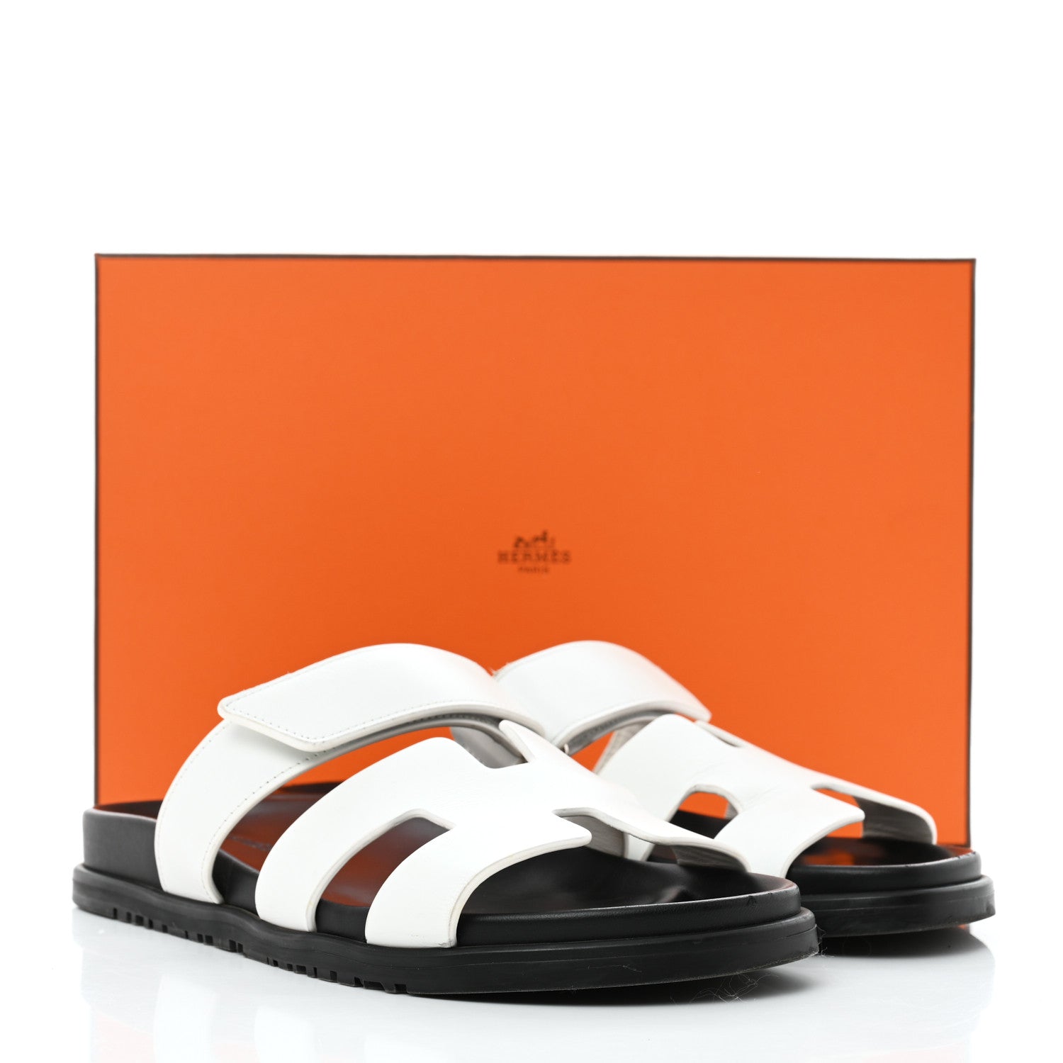 Hermes Calfskin Womens Chypre Sandals 39 White 9 of 9