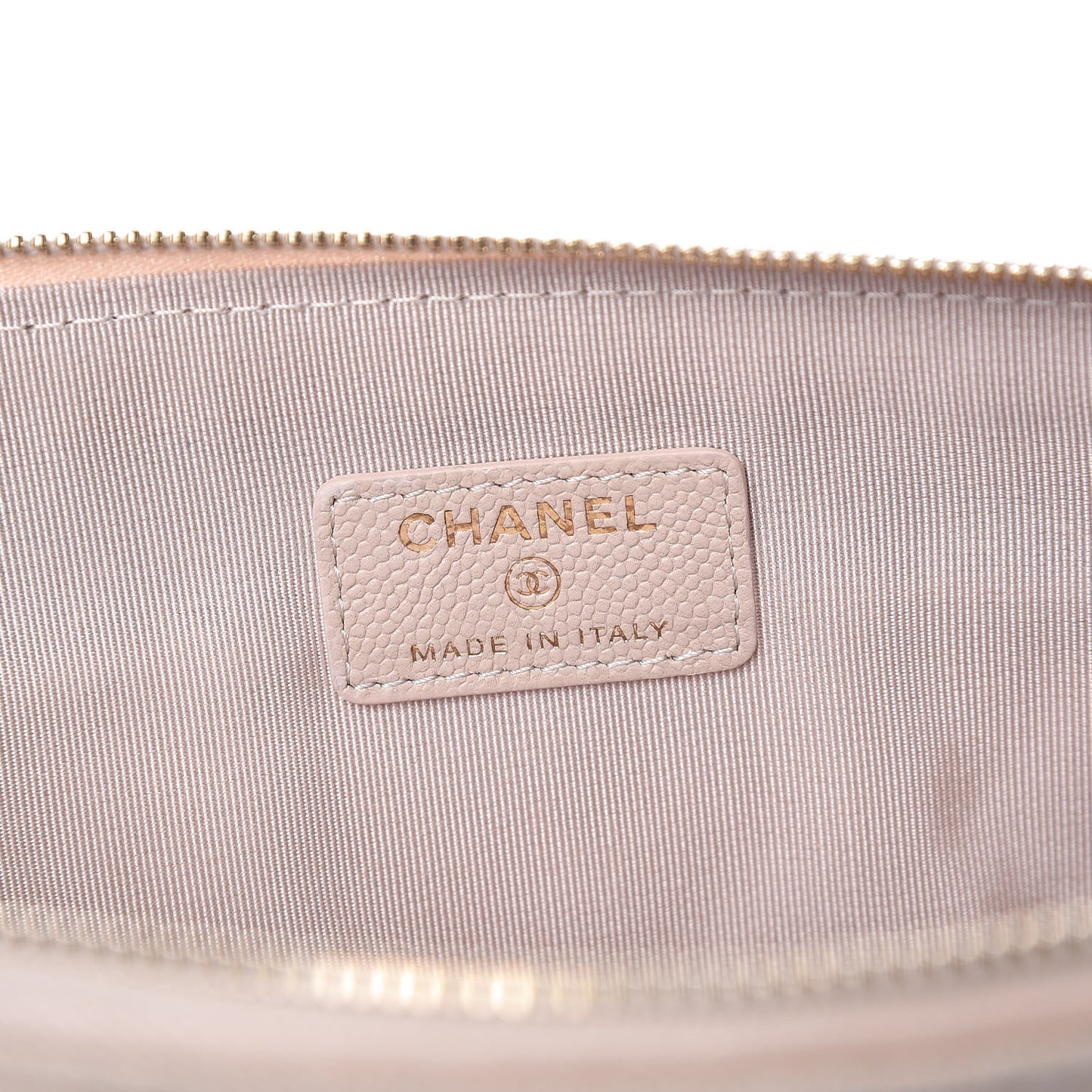 Caviar Chevron Quilted Large Cosmetic Case Light Pink