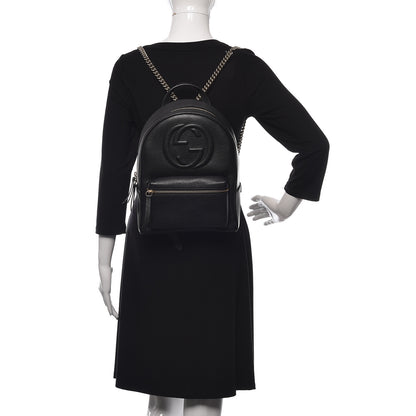 Gucci Pebbled Calfskin Soho Chain Backpack Black 2 of 12