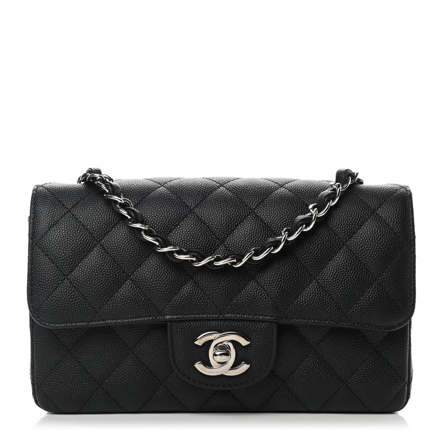 Caviar Quilted Mini Rectangular Flap Black