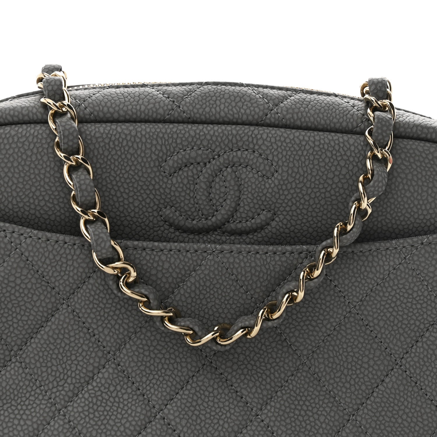 Chanel Iridescent Caviar Flat Quilted Small Coco Tassel Camera Case Grey 8 of 10