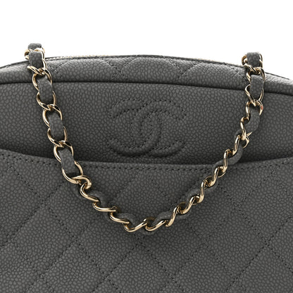 Chanel Iridescent Caviar Flat Quilted Small Coco Tassel Camera Case Grey 8 of 10