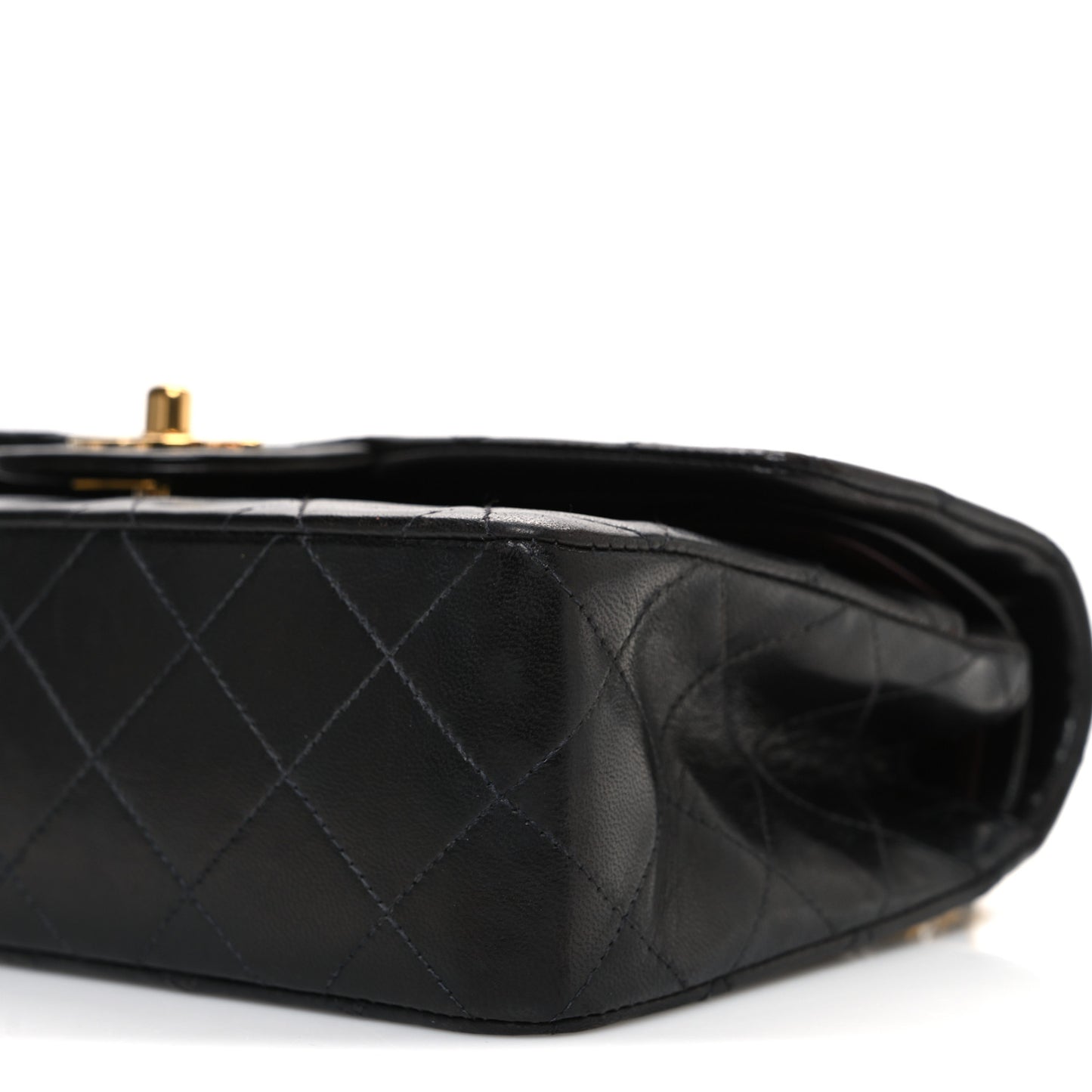 Lambskin Quilted Small Double Flap Black