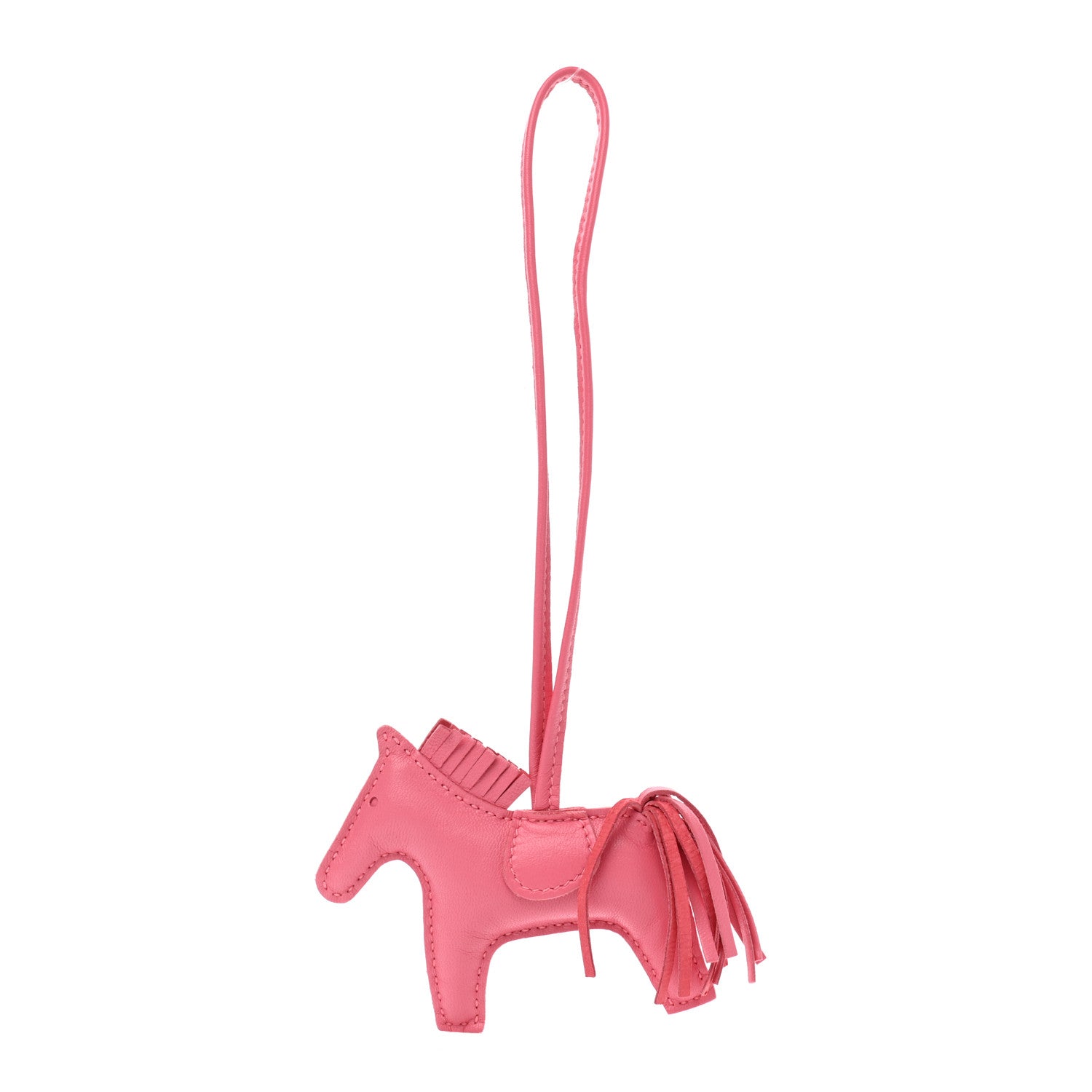 Hermes Milo Lambskin Grigri Rodeo Horse Bag Charm PM Rose Azalee 1 of 5