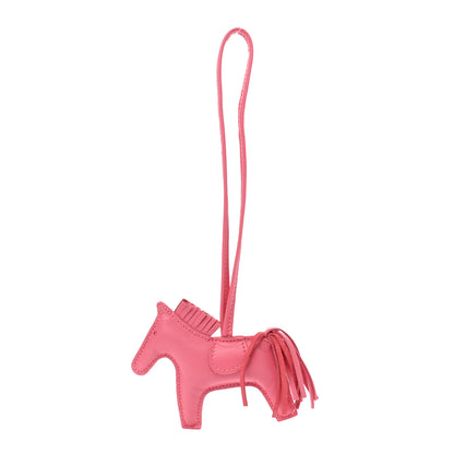 Hermes Milo Lambskin Grigri Rodeo Horse Bag Charm PM Rose Azalee 1 of 5