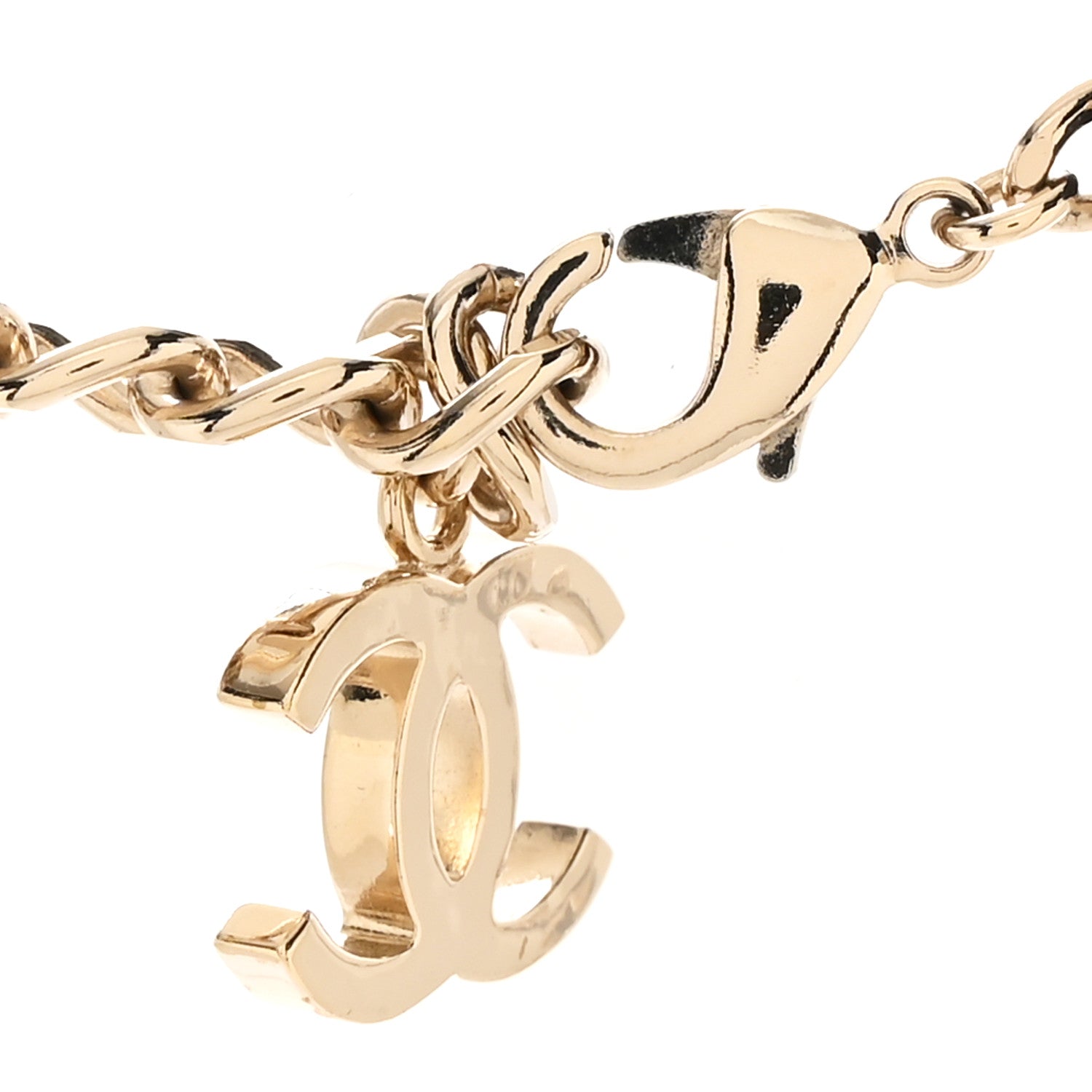 Chanel Tweed Lambskin CC Heart Locket Necklace Gold Black Beige 6 of 9