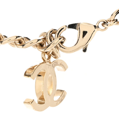 Chanel Tweed Lambskin CC Heart Locket Necklace Gold Black Beige 6 of 9